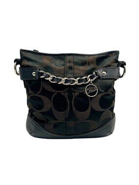 Coach Signature Black Chain Convertible  Crossbody Bag